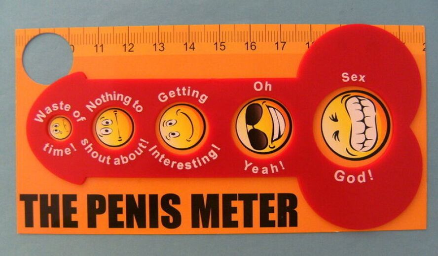 Righello per misurare il pene maschile